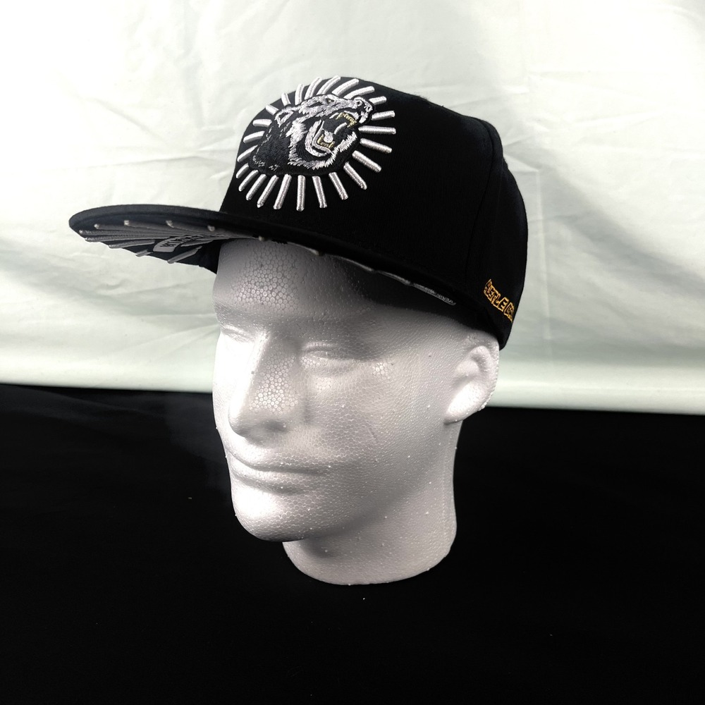 VTG Hustle Gang Snapback Hat OSFA Black Bear "Winner Takes All" Trap Cap Y2K